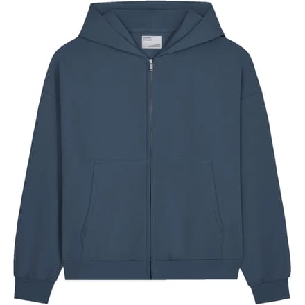 Oversized zip-up hoodie Colorful Standard Organic petrol blue