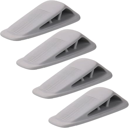Rubberen Deurstoppers - Deurwig Set - Deur Open Houden - Met Houder - 4 Stuks - Grijs