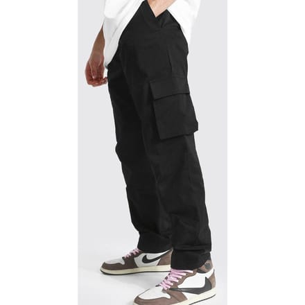 Broek met vaste taille en relaxed fit cargo | Black | Size 32