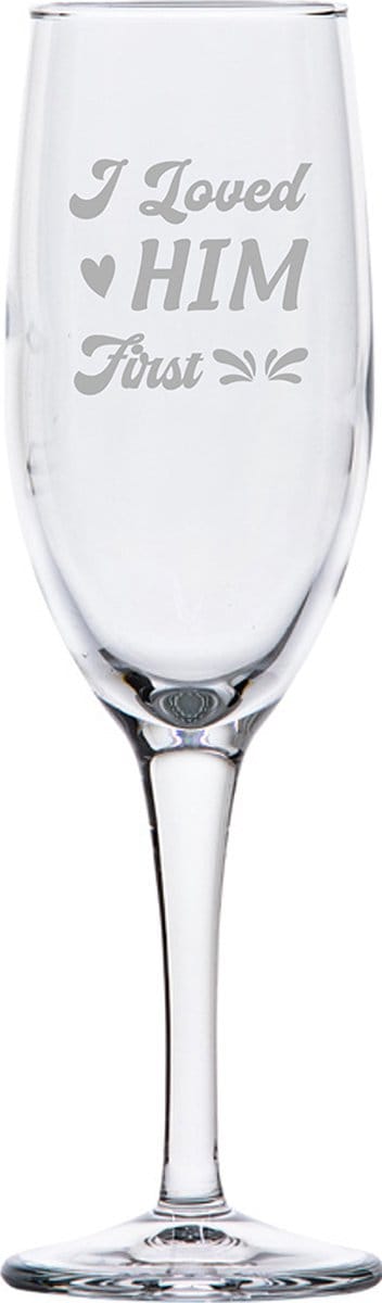 Gegraveerde Champagneglas 16,5cl I loved him first
