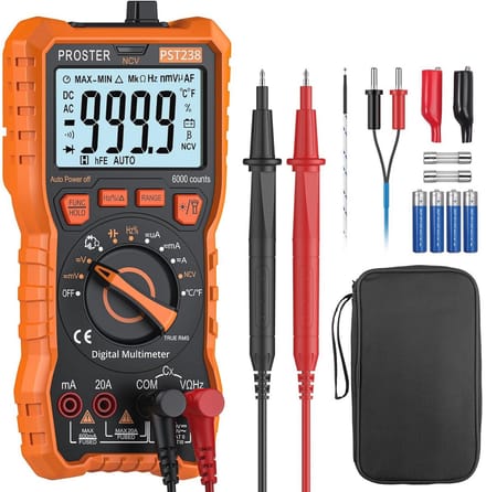 Digitale Multimeter True RMS 6000 Tellingen Spanning Stroom Weerstand Temperatuur Meten