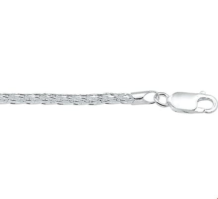 Zilver Gerhodineerd Armband Vossestaart 3,0 mm 1324682
