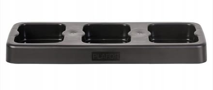 Plafor Standaard voor 3 Afvalbakken Fit Bin 75L - Zwart Plastic