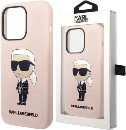 Karl Lagerfeld iPhone 14 Pro Max Hardcase Backcover - Ikonik NFT Karl - Magsafe Compatible - Roze