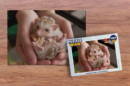 Puzzel Kleine egel in handen - Legpuzzel - Puzzel 1000 stukjes volwassenen