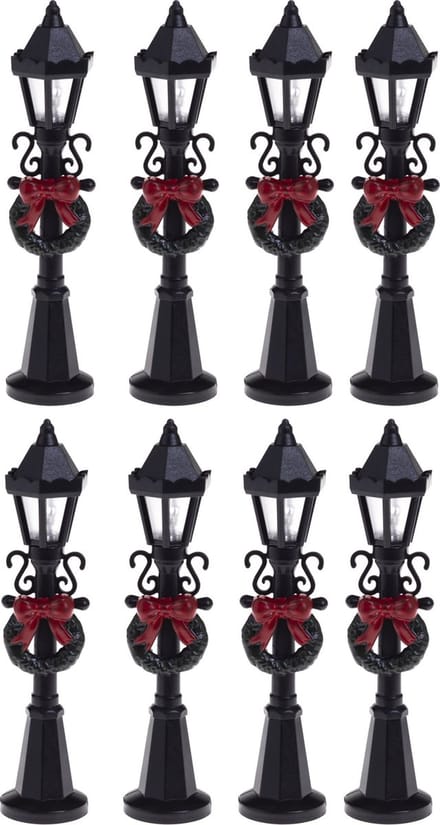 Feeric lights and christmas kerstdorp straatlantaarns - 8x st - H10 cm