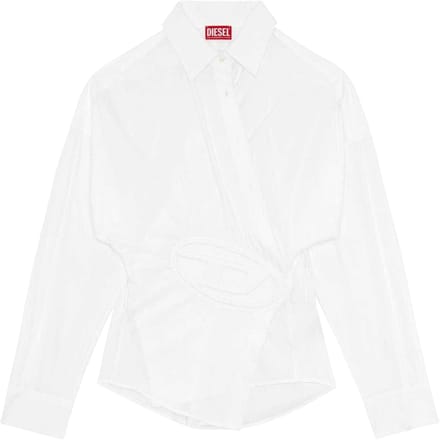 Diesel Dames C-Siz-N2 Geperst T-shirt (Helder Wit)