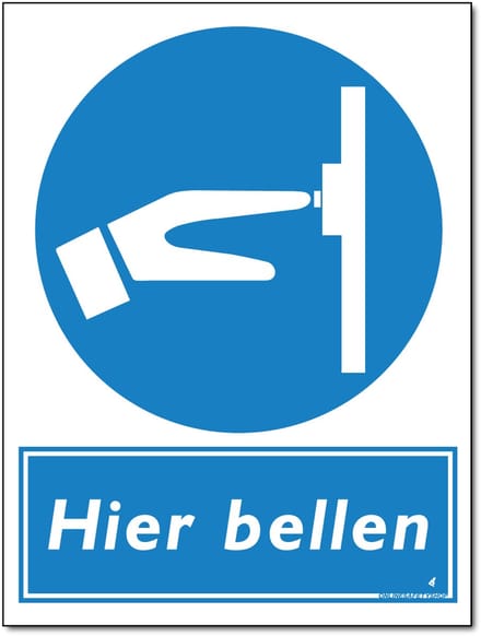 Hier bellen bord - Forex - 30 x 40 cm - Weerbestendig