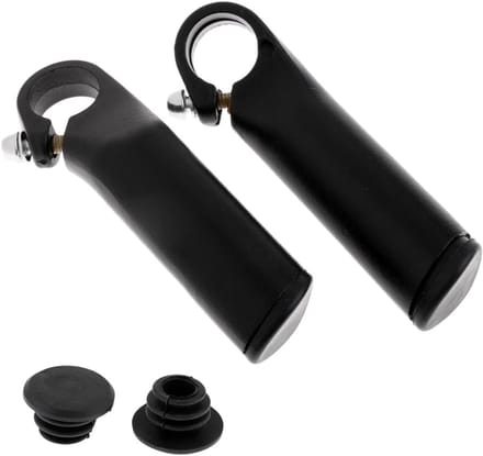 Fiets Stuur Grips - Bar Ends - Comfortabel Fietsen - Ergonomisch Ontwerp - 12.5cm Lengte - Zwart