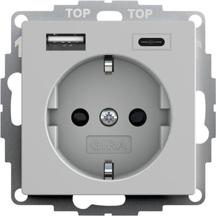 Dubbele Usb Type A/C Schuko Stopcontact Met Veiligheid Plus - 2459015 - E3YME