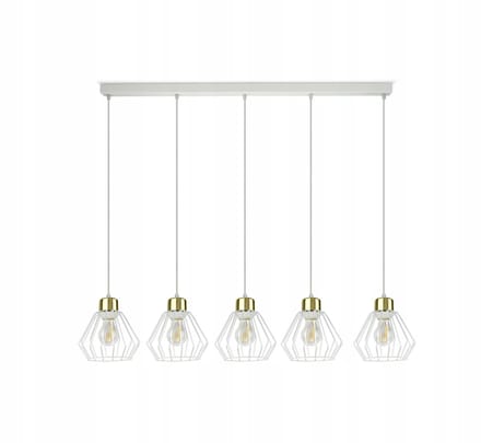 Glam Lamp Zilver Wit LED - Stijlvolle Plafondlamp met Gouden Accent