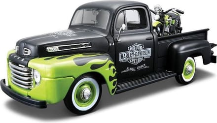 Maisto Ford Pick Up F1 ´48 und Modellmotorrad FL Panhead Harley Davidson 1:24 Auto