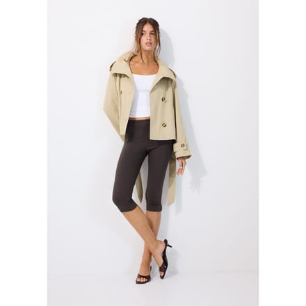 Stradivarius Trenchcoat met opstaande kraag en ceintuur  Beige M