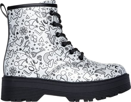 Skechers Gravlen Hi - Doodle Down Meisjes Laarzen - Zilver