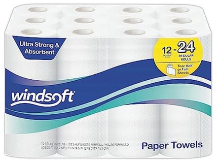 Premium keukenrolhanddoeken 11 x 6 inch - 2-laags, 12 rollen