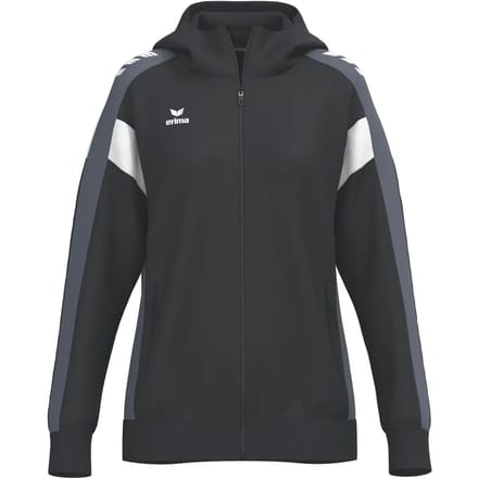 Erima Celebrate 125 Trainingsjack Met Capuchon Dames - Zwart / Slate Grey | Maat: 42