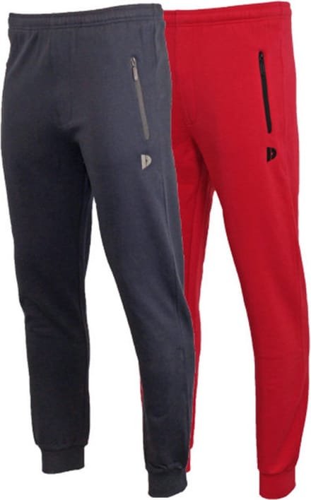 2-Pack Donnay - Joggingbroek met elastiek (Jack) - Sportbroek - Heren - Navy/Red (461) - maat XL