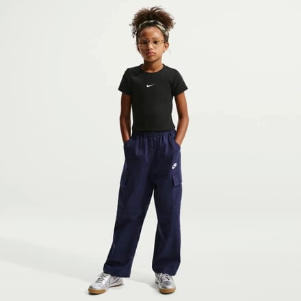Korte geribde T-shirt voor meisjes Nike