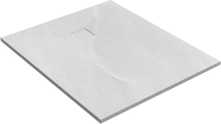 Brauer Douchebak Asteroid 100x120cm incl. antislip en antibacterieel mineraalmarmer mat wit