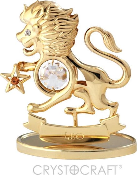 Sterrenbeeld Leo ( Leeuw )24 k verguld met Swarovski kristallen