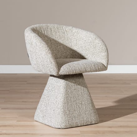 Bronx71® Eetkamerstoel Lenn draaibaar chenille taupe - stoel