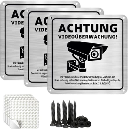 Videobewakingsbord 15 x 15 cm - Weerbestendig en Zelfklevend