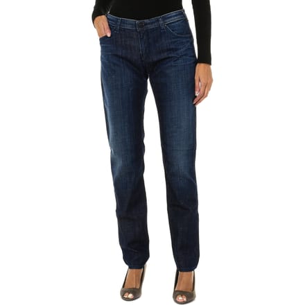 Lang gedragen effect denim broek 6Y5J28-5D30Z vrouw