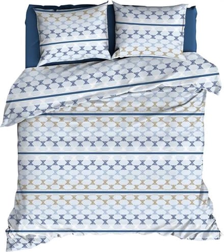 Romanette Kapla Dekbedovertrek - Tweepersoons - 200x200/220 cm - Blue