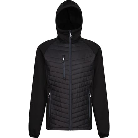 Regatta Heren Navigate Quilted Hybride Jas (Zwart/Seal Grijs)