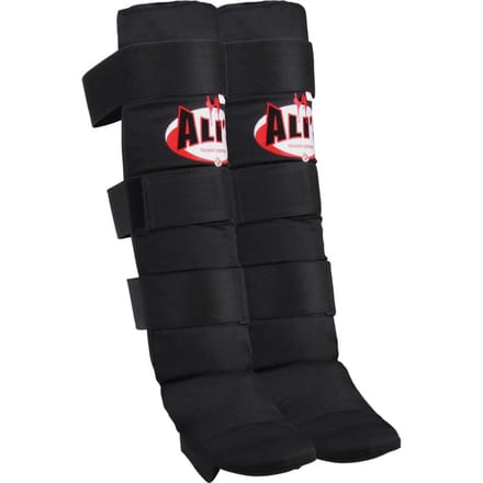 SHIN PRO - Kickboksen scheenbeschermers - Katoen - Zwart - Maat L
