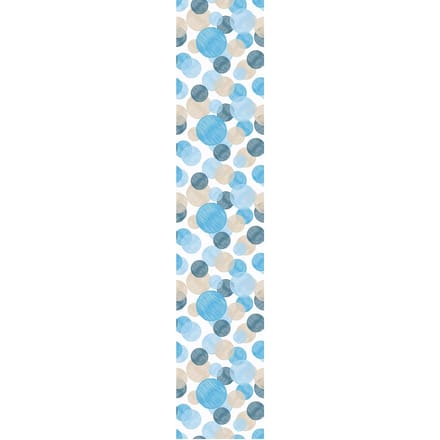 Voorgelijmd vliesbehang - BOHO ETHNIC BLUE CIRCLES - 1 rol van 300x60cm