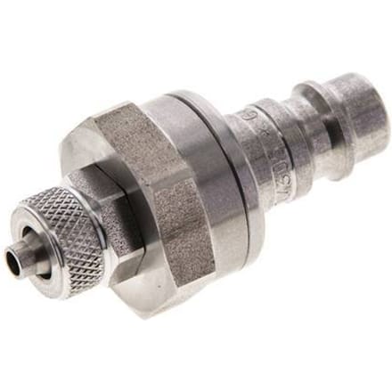 RVS DN 7.2 (Euro) Luchtkoppeling Insteeknippel 4x6 mm Push-On Double Shut-Off