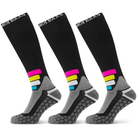 Poederbaas Skisokken Compressie Technical Pro Merino - 3 paar - Zwart - Maat 43/46
