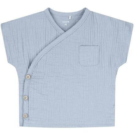 Prénatal newborn overslagshirt mousseline Light Water Blue 68 unisex