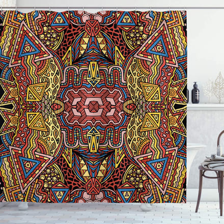 ABAKUHAUS Psychedelisch douchegordijn – stof 175×180 cm – multicolor