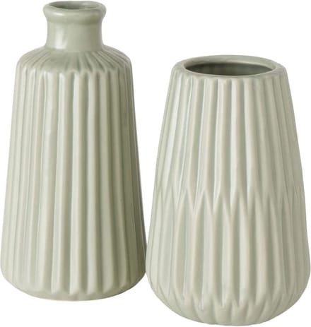 Vaas groen Esko set van 2 stuks . 17cm - Boltze