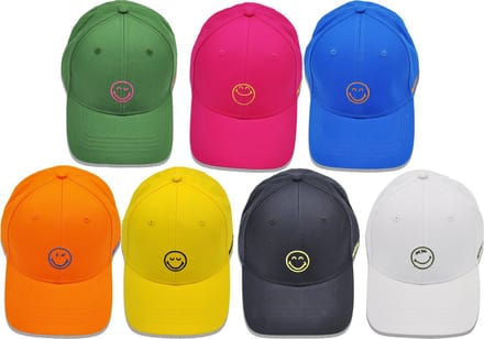 SMILEY - BASEBALL CAP - 100% katoen - blauw-oranje - one size pet