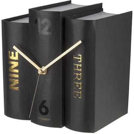 Karlsson Tafelklok Book - Black Paper - 20x15x20cm - Scandinavisch
