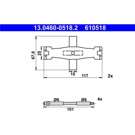 Montageset, remblokset ATE 13.0460-0518.2
