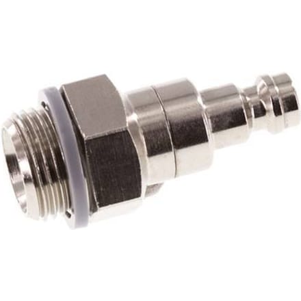 Vernikkeld Messing DN 5 Luchtkoppeling Insteeknippel G 3/8 inch Buitendraad Double Shut-Off - CLP5-M-BN-SV-038