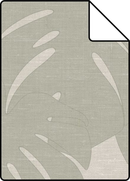 Proefstaal Origin Wallcoverings behang bladeren met geweven structuur donker beige - 26,5 x 21 cm - 347761-S