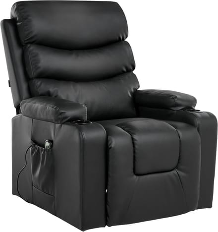 ETER - Relaxfauteuil elektrisch - Zwart - Kunstleer