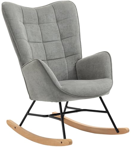 MEUBLES COSY Schommelstoel - Scandinavische Comfortabel - Grijs