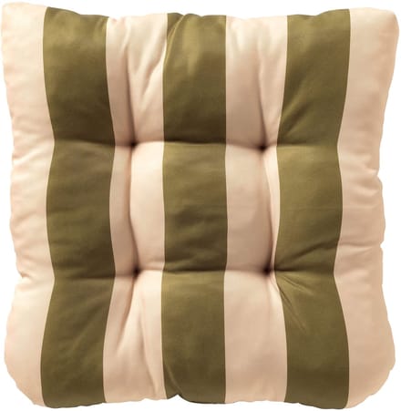 APRIL - stoelkussen 45x45 cm - gestreept - Olive Branch - groen, beige