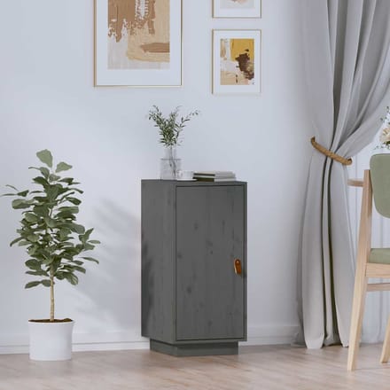 vidaXL - Dressoir - 34x40x75 - cm - massief - grenenhout - grijs