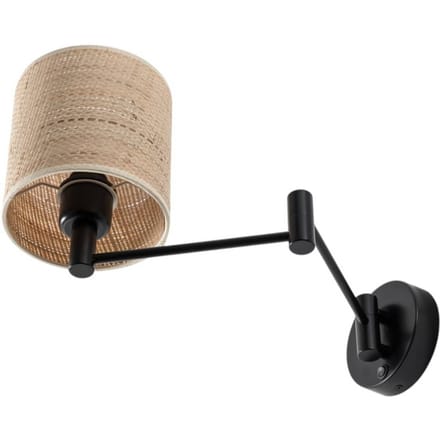 Euluna Wandlamp Solo, cilinder, jute licht