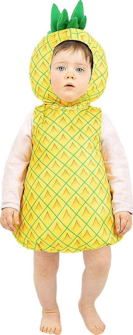 FUNIDELIA Ananas kostuum voor baby - Maat: 50 - 68 cm - Geel