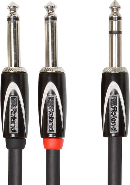 Roland RCC-10-TR28V2 - Jack 1x 6.35mm TRS - 2x 6.35mm TS, 3m