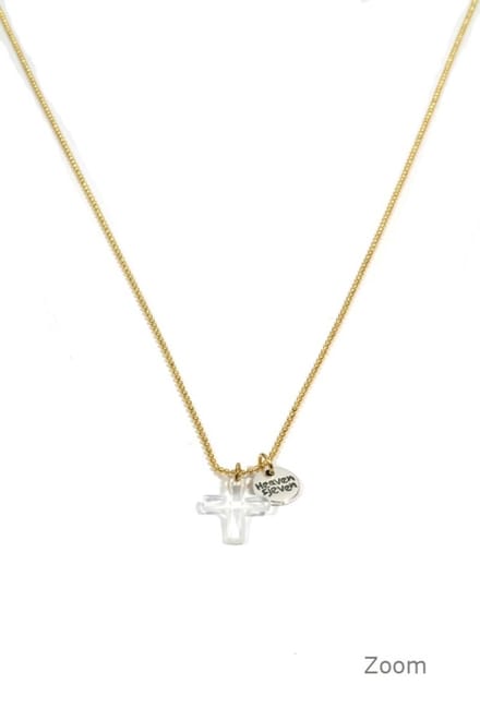 Heaven Eleven dames Ketting ballchain goud plating swarovski elements kruisje