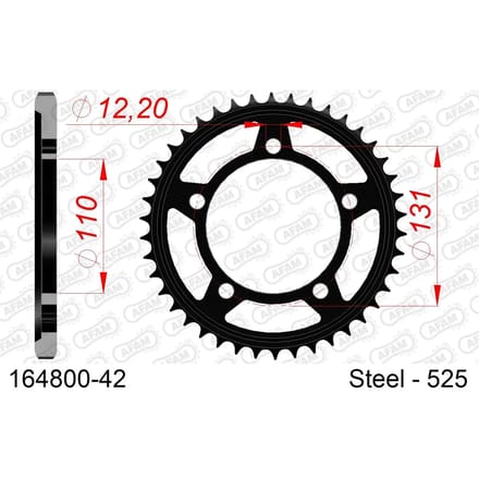 Stalen tandwiel Afam 525 42 dents